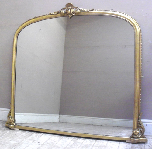 large antique overmantle mirror